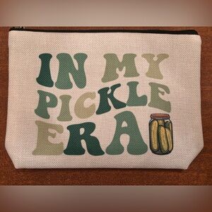 🆕 “In My Pickle Era” Canvas Pouch with Pickle Design NWT
